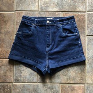 Cotton On High-Waisted Classic Dark Denim Shorts